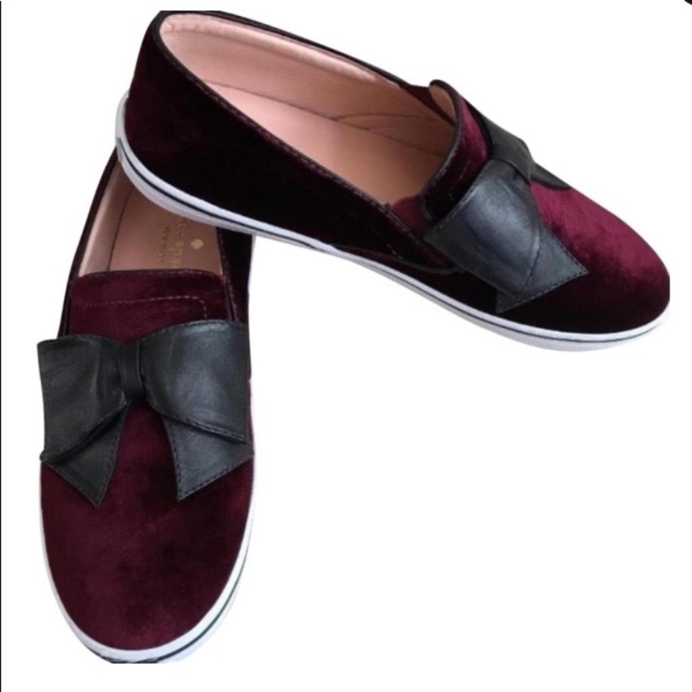 Kate Spade Delise Suede slip on w leather bow 6.5